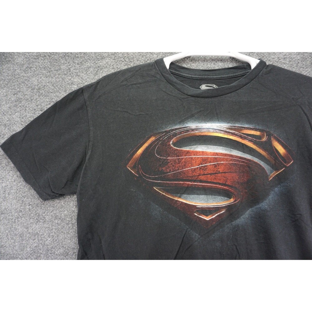 Superman T Shirt Mens XL Black Short Sleeve